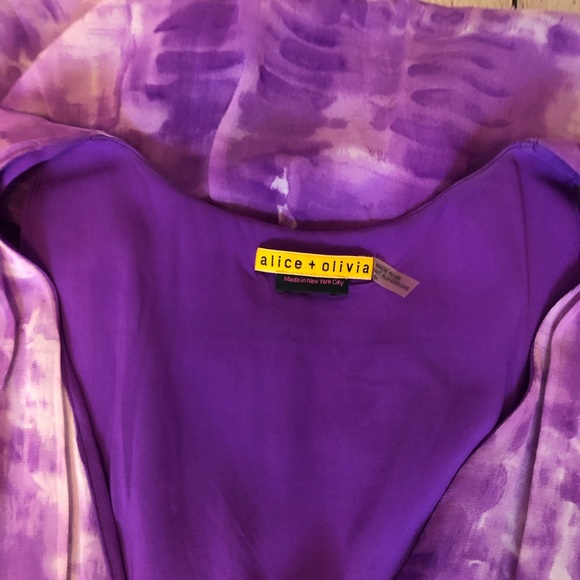 Alice + Olivia Purple Watercolor Dress - Picture 6 of 8